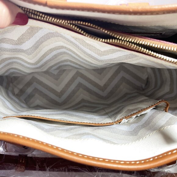 DOONEY & BOURKE Shelby Shopper Tan Shoulder Handbag Tote Leather LF36C - Picture 9 of 12